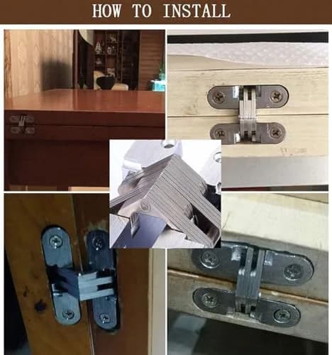 LYANG Hidden Door Hinge, Stainless Steel, Silver, 6cm (2.36in) | Concealed Barrel Hinge for Wooden Boxes & Cabinets thumbnail 7