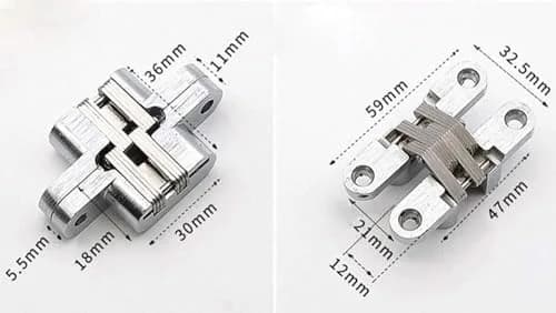LYANG Hidden Door Hinge, Stainless Steel, Silver, 6cm (2.36in) | Concealed Barrel Hinge for Wooden Boxes & Cabinets thumbnail 3