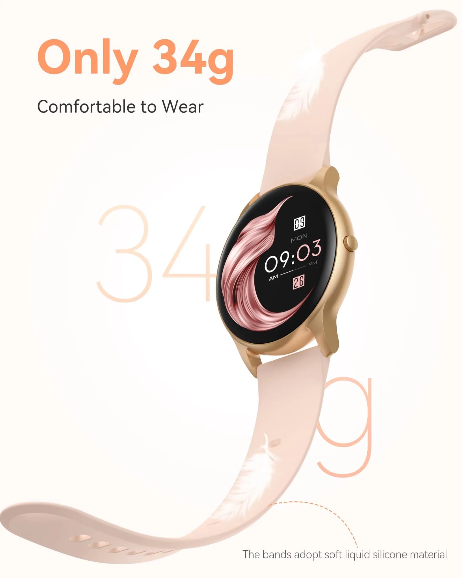 AGPTEK LW11 Smart Watch for Women - Blue, 50m Waterproof with 1.3" Display & 100+ Sports Modes - view 2
