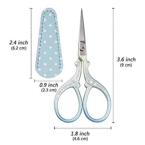 Hisuper Embroidery Scissors Set with Leather Sheaths 9.1 cm (3.6 inch) | Sharp Stainless Steel Craft Shears thumbnail 2