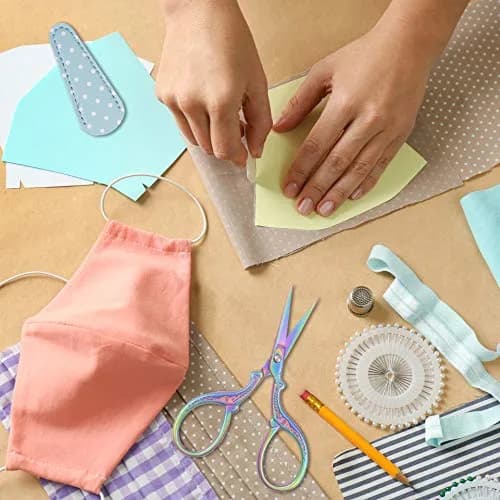 Hisuper 3.6 inch Embroidery Scissors for Sewing, Crafting, Leather Sheath | Ambidextrous Stainless Steel thumbnail 7
