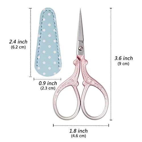 Hisuper Embroidery Scissors Stainless Steel Sharp 3.6 inch (9.1 cm) with Leather Cover thumbnail 2