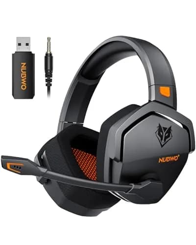 NUBWO G06 Wireless Gaming Headset with Mic for PS5 PS4 PC, 100-Hour Battery, 23ms Sync, Orange thumbnail 1