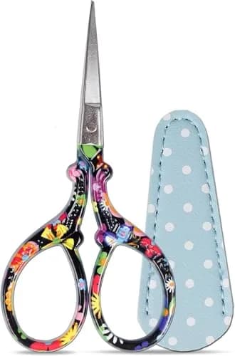 Hisuper 3.6 inch Embroidery Scissors with Leather Sheath | Vintage Crafting Tool thumbnail 1