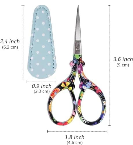 Hisuper 3.6 inch Embroidery Scissors with Leather Sheath | Vintage Crafting Tool thumbnail 2