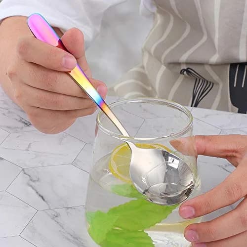 Buyer Star Bouillon Spoon Set, 7-Inch Round Soup Spoons, 6 Pieces | Gradient Rainbow thumbnail 3