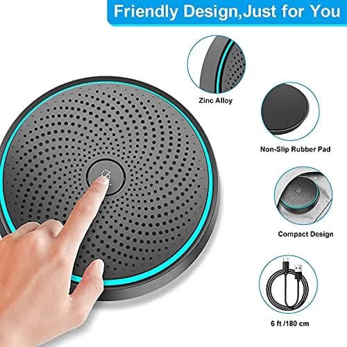 ANSTEN Conference USB Microphone, Omnidirectional Condenser PC Mic with Mute Function | 50g (1.76oz) thumbnail 7