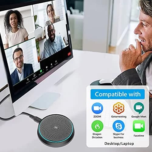 ANSTEN Conference USB Microphone, Omnidirectional Condenser PC Mic with Mute Function | 50g (1.76oz) thumbnail 2
