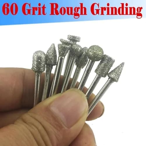 Luo ke Diamond Burr Set 20 Pcs (60 Grit) with 1/8'' Shank | For Stone, Glass, Metal & Hard Materials thumbnail 2