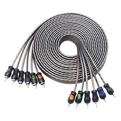 RECOIL RCI617 17ft (5.18m) 6-Channel RCA Audio Cable | Twisted Pair Noise Reduction thumbnail 1