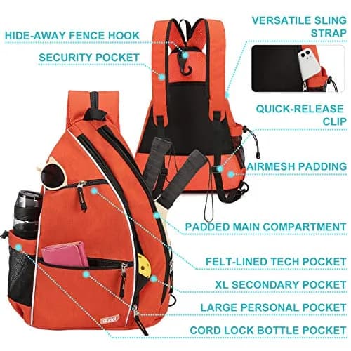 Sucipi Pickleball Bag for Men & Women,Convertible Backpack with Fence Hook | Water-Resistant Nylon, Large Capacity, Dual Carry Modes thumbnail 5