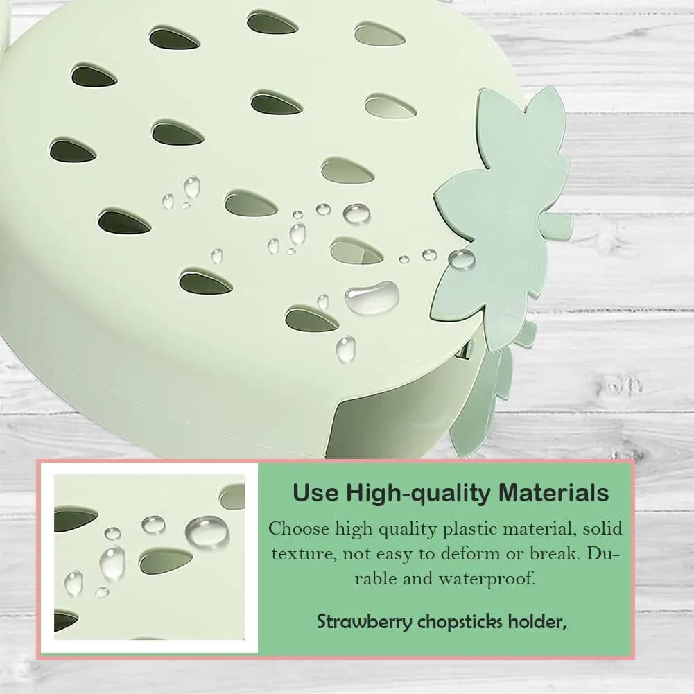 AKOAK Strawberry Chopsticks Stand 14.3cm (5.63 inch) | Kitchen Utensil Organizer with Fast Drainage - view 4