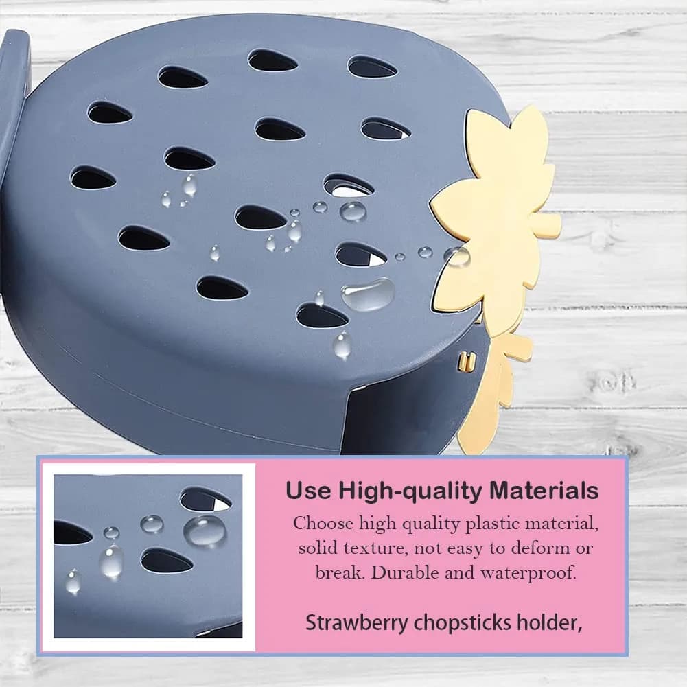 AKOAK Strawberry Chopsticks Stand Holder, Kitchen Utensil Organizer, Dark Blue | 14.3cm (5.63 inch) - view 5