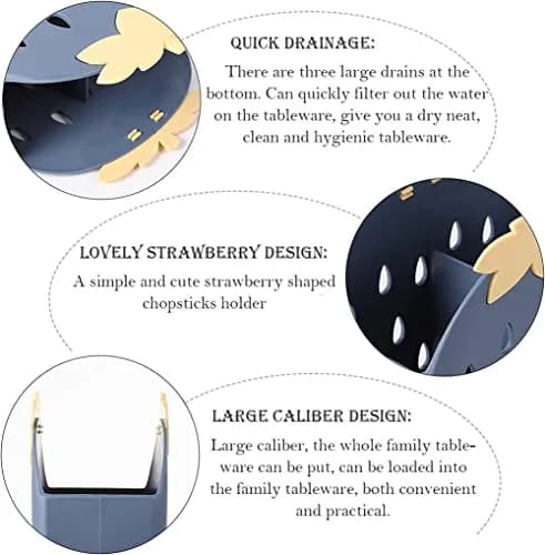 AKOAK Strawberry Chopsticks Stand Holder, Kitchen Utensil Organizer, Dark Blue | 14.3cm (5.63 inch) thumbnail 6