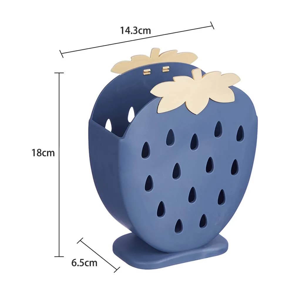 AKOAK Strawberry Chopsticks Stand Holder, Kitchen Utensil Organizer, Dark Blue | 14.3cm (5.63 inch) - view 9