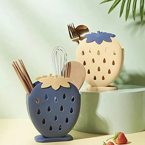 AKOAK Strawberry Chopsticks Stand Holder, Kitchen Utensil Organizer, Dark Blue | 14.3cm (5.63 inch) thumbnail 2