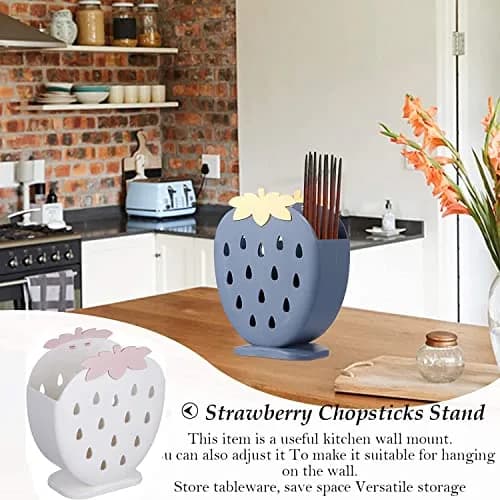 AKOAK Strawberry Chopsticks Stand Cutlery Holder 14.3cm (5.63 inch) | Dries Utensils Fast thumbnail 4