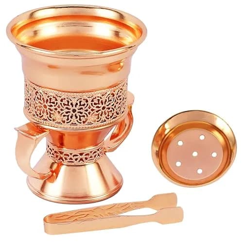 HOCUROAY Metal Frankincense Resin Incense Burner Rose Gold | Durable, Portable & Elegant for Yoga, Spa & Aromatherapy thumbnail 1