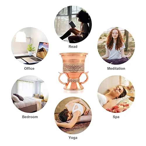 HOCUROAY Metal Frankincense Resin Incense Burner Rose Gold | Durable, Portable & Elegant for Yoga, Spa & Aromatherapy thumbnail 6