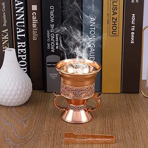 HOCUROAY Metal Frankincense Resin Incense Burner Rose Gold | Durable, Portable & Elegant for Yoga, Spa & Aromatherapy thumbnail 7