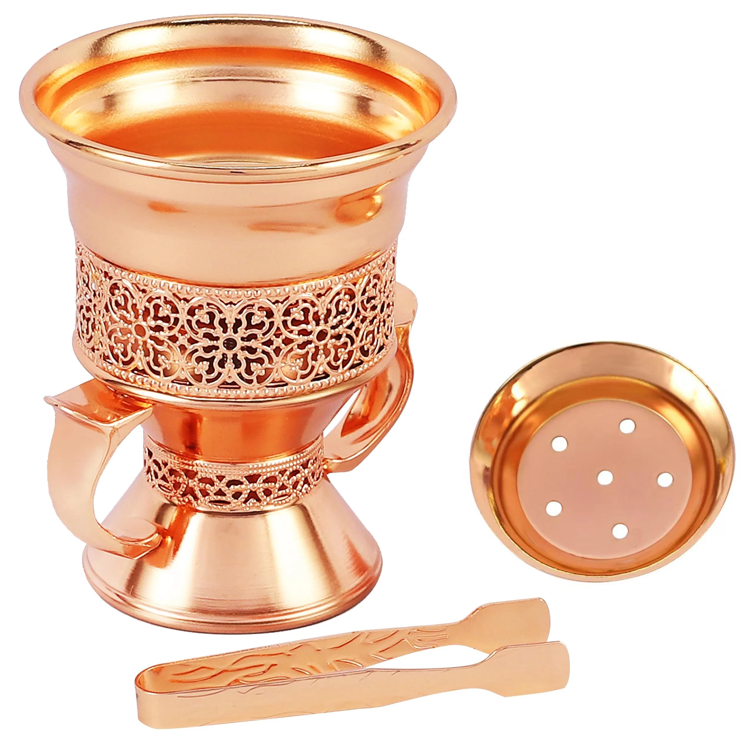 HOCUROAY Metal Frankincense Resin Incense Burner Rose Gold | Durable, Portable & Elegant for Yoga, Spa & Aromatherapy