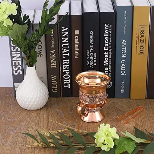 HOCUROAY Metal Frankincense Resin Incense Burner Rose Gold | Durable, Portable & Elegant for Yoga, Spa & Aromatherapy thumbnail 8
