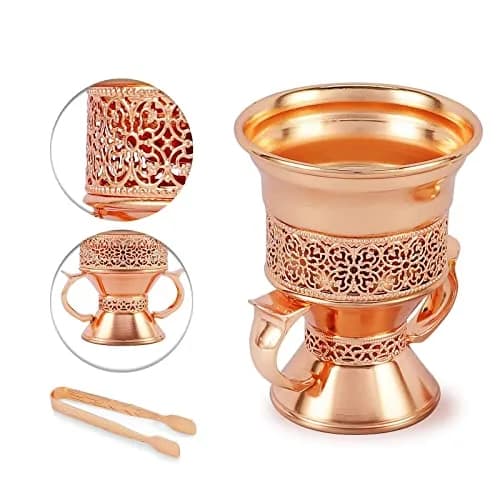 HOCUROAY Metal Frankincense Resin Incense Burner Rose Gold | Durable, Portable & Elegant for Yoga, Spa & Aromatherapy thumbnail 2