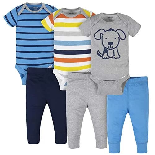Onesies Brand Baby 3 Onesies & 3 Pants Outfit Bundle Mix n Match 12 Months | Soft Cotton Rib, Easy Care thumbnail 1