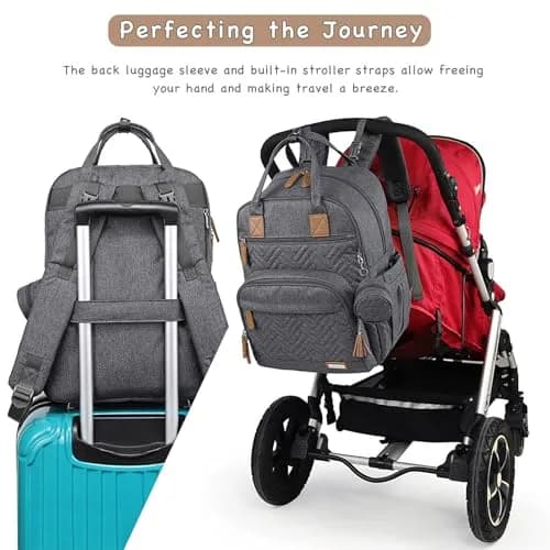 iniuniu Baby Diaper Backpack 2 Piece Set Waterproof Large Capacity for Moms Dads thumbnail 6