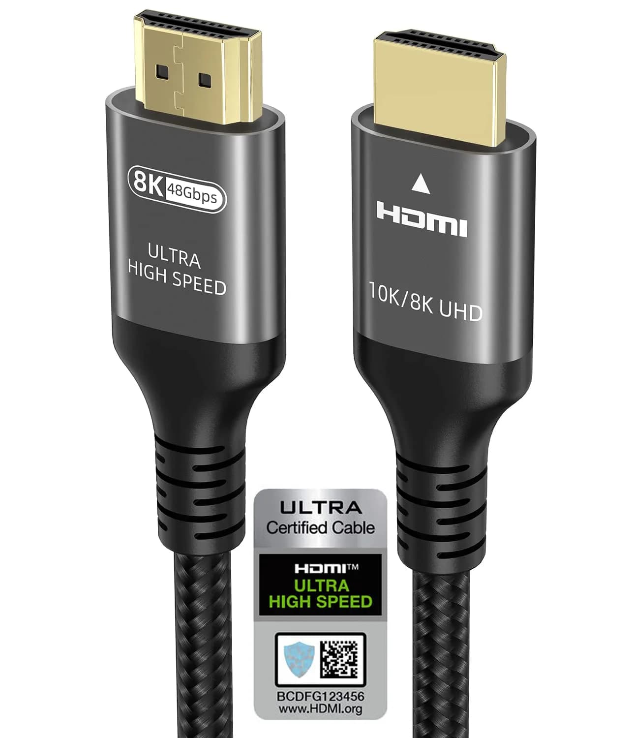 Ubluker Ultra High Speed HDMI Cable 6.6 ft (2m) | Certified 48Gbps 8K 120Hz HDR eARC