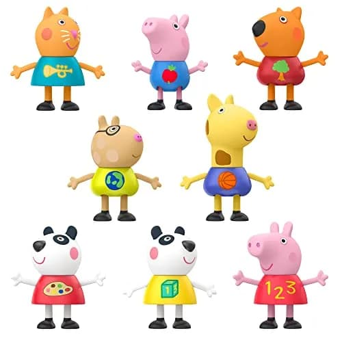 Peppa Pig School Classroom Toy Figures 8-Pack | Preschool Playset with 8 Articulated Characters thumbnail 2