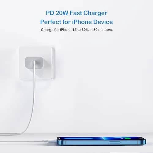 BSTOEM USB-C Charger Block for iPhone 18 & iPad Pro | Fast 20W Power Adapter (2 Pack, White) thumbnail 3