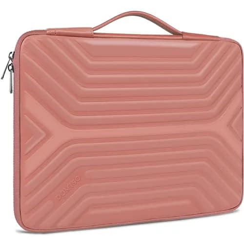 DOMISO 15.6 Inch Shockproof Waterproof Laptop Sleeve with Handle | Lightweight Soft EVA Tablet Case for 15.6" Laptops in Pink thumbnail 1