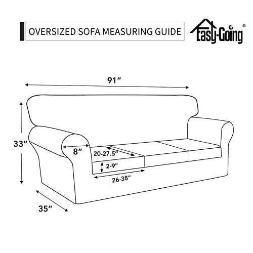 Easy-Going 4 Pieces Oversized Stretch Couch Cover for Dogs | Washable & Elastic Protection (100-120 chars) thumbnail 4