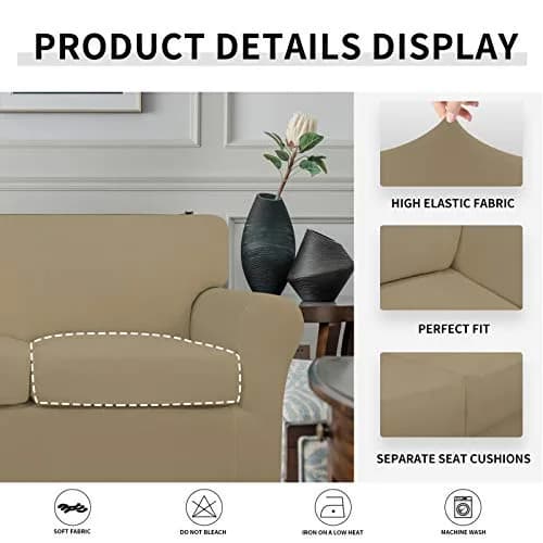 Easy-Going 4 Pieces Oversized Stretch Couch Cover for Dogs | Washable & Elastic Protection (100-120 chars) thumbnail 6