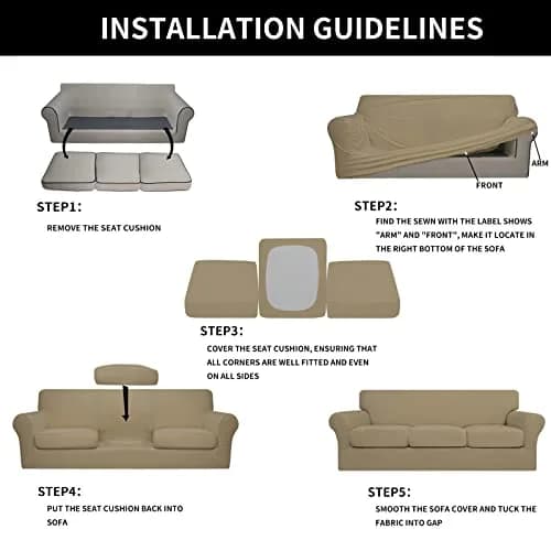Easy-Going 4 Pieces Oversized Stretch Couch Cover for Dogs | Washable & Elastic Protection (100-120 chars) thumbnail 7