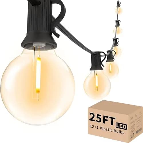 Svater Outdoor String Lights 25 FT G40 LED Waterproof Shatterproof Warm White thumbnail 1