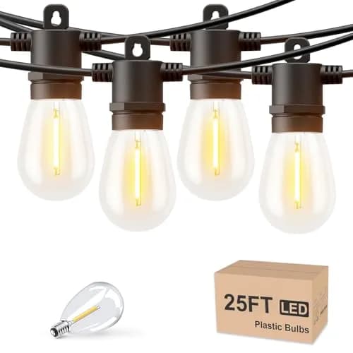 Svater Outdoor String Lights LED 25 FT Waterproof IP65 | Shatterproof, Dimmable, Commercial Grade thumbnail 1