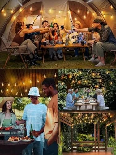 Svater Outdoor String Lights LED 25 FT Waterproof IP65 | Shatterproof, Dimmable, Commercial Grade thumbnail 5