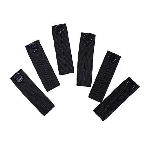 J.CARP Elastic Button Extenders for Men and Women | Adjustable Waist Extenders for Pants & Jeans (Black) thumbnail 2