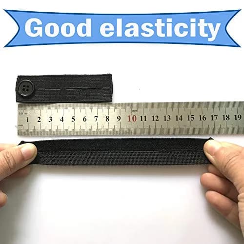 J.CARP Elastic Button Extenders for Men and Women | Adjustable Waist Extenders for Pants & Jeans (Black) thumbnail 3
