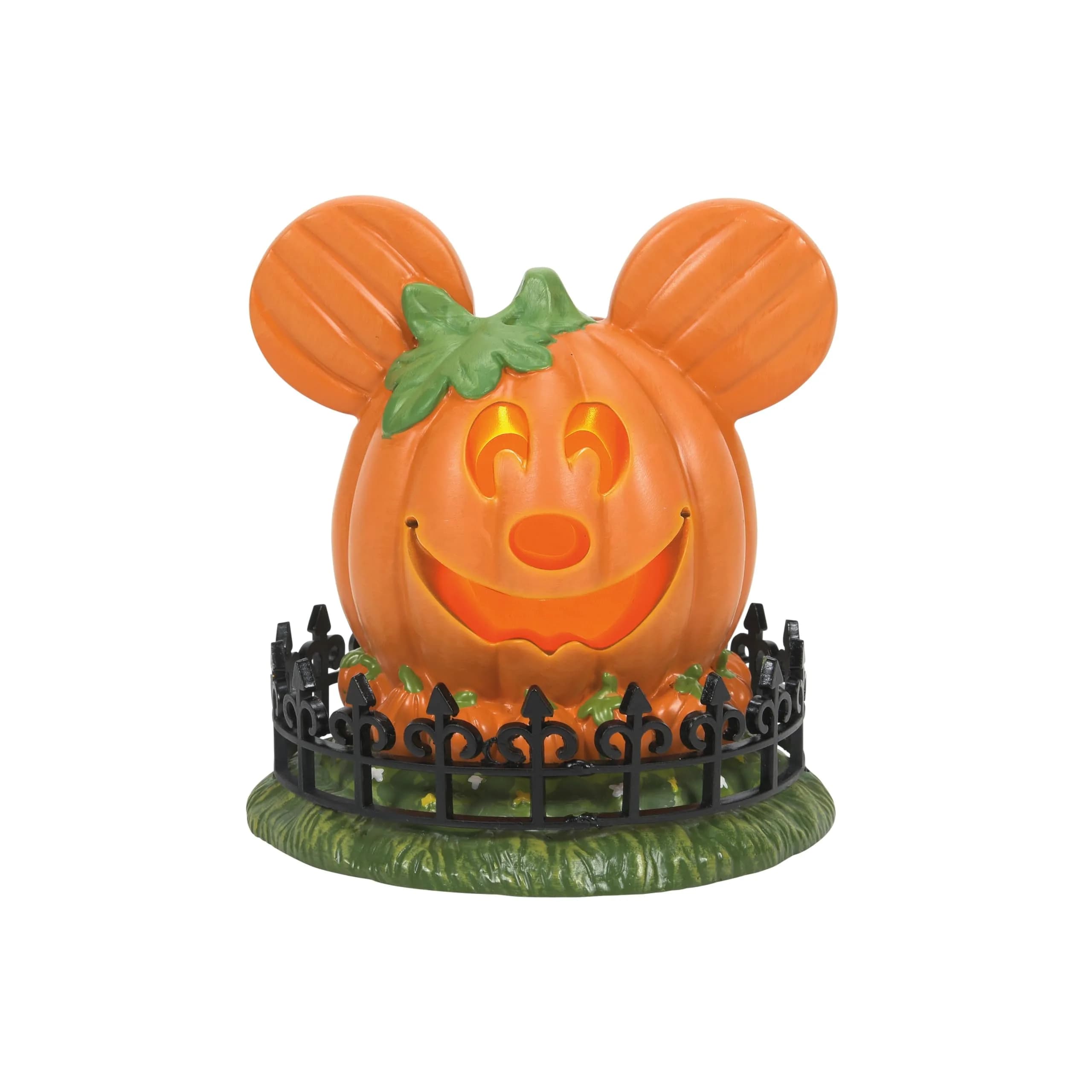 Department 56 Disney Village Halloween Pumpkintown Mickey Mouse Town Center Lit Figurine 10 cm (4 Inch) | Hand-Painted Resin Decor - main product image