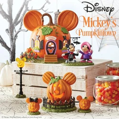 Department 56 Disney Village Halloween Pumpkintown Mickey Mouse Town Center Lit Figurine 10 cm (4 Inch) | Hand-Painted Resin Decor thumbnail 2