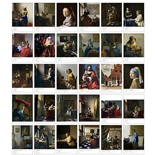 HOSTEESSCHOICE Johannes Vermeer Art Postcards Set of 30 - 4x6 Inches | Famous Paintings Variety Pack thumbnail 1