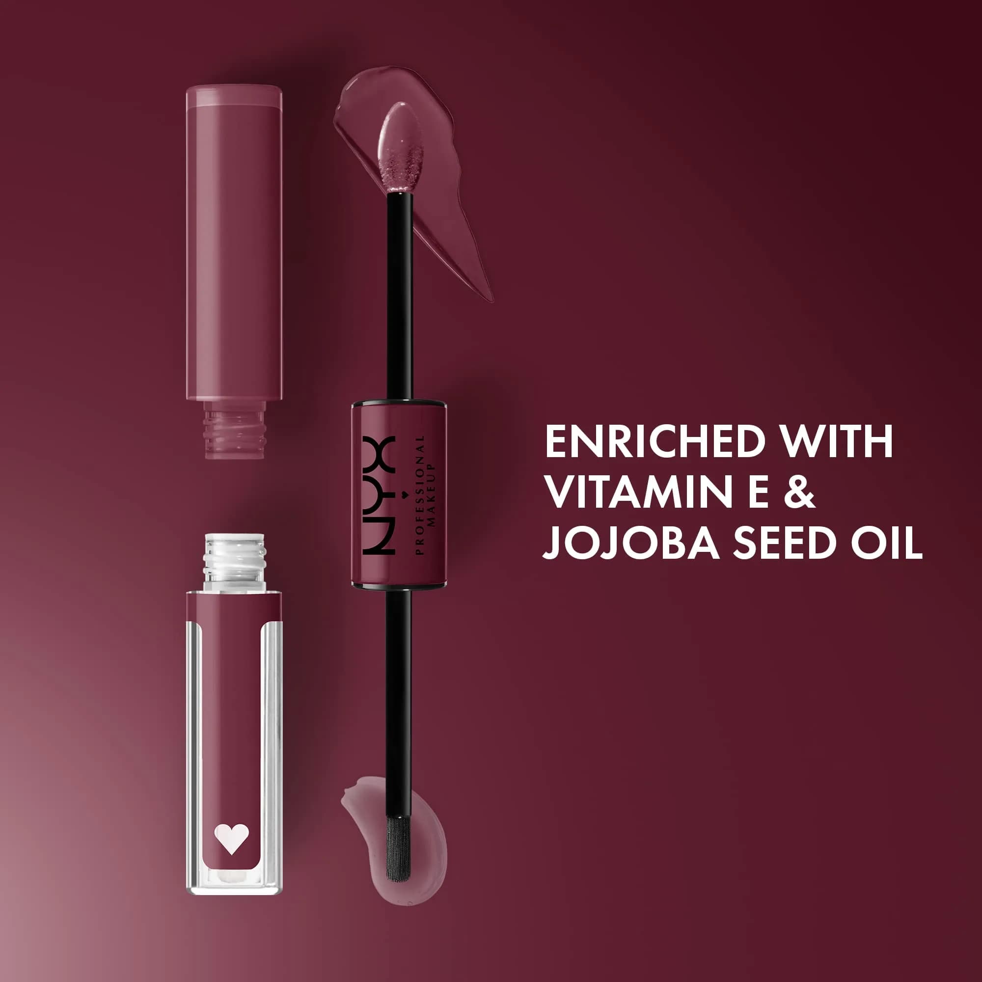 NYX PROFESSIONAL MAKEUP Shine Loud Liquid Lipstick with Clear Gloss, 16hr Wear | Never Basic (Warm Burgundy) - view 2
