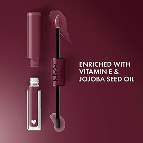 NYX PROFESSIONAL MAKEUP Shine Loud Liquid Lipstick with Clear Gloss, 16hr Wear | Never Basic (Warm Burgundy) thumbnail 2