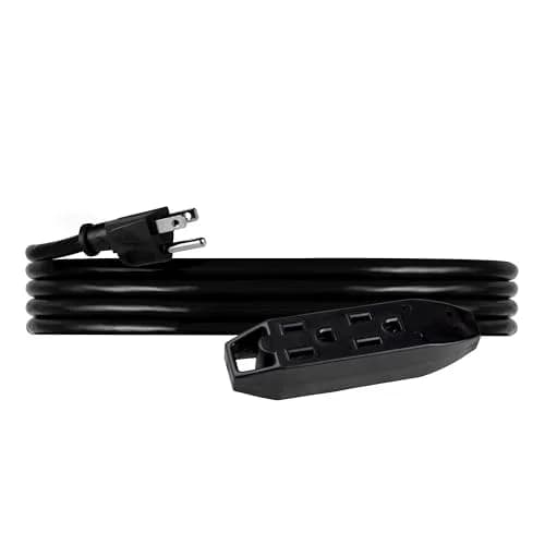 UltraPro 9 Ft Outdoor Extension Cord 3 Outlet Power Strip | Heavy Duty 16 Gauge UL Listed Black thumbnail 5