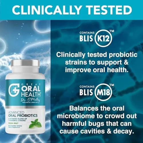 Great Oral Health Mint Oral Probiotics Supplement Tablets 60 Count (Pack of 2) | Dentist Formulated BLIS K12 M18 for Bad Breath & Gum Health thumbnail 4