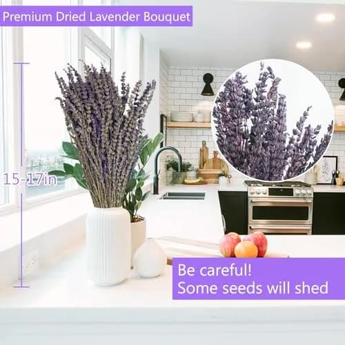Uieke Natural Dried Lavender Bundles | 280-300 Stems, 180g/6.35oz, Aromatic & Long-Lasting thumbnail 5