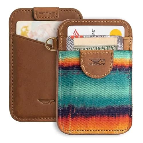 POCKT Slim Card Holder Wallet For Men and Women - Minimalist Genuine Leather RFID Blocking Front Pocket Wallet | Grunge thumbnail 1